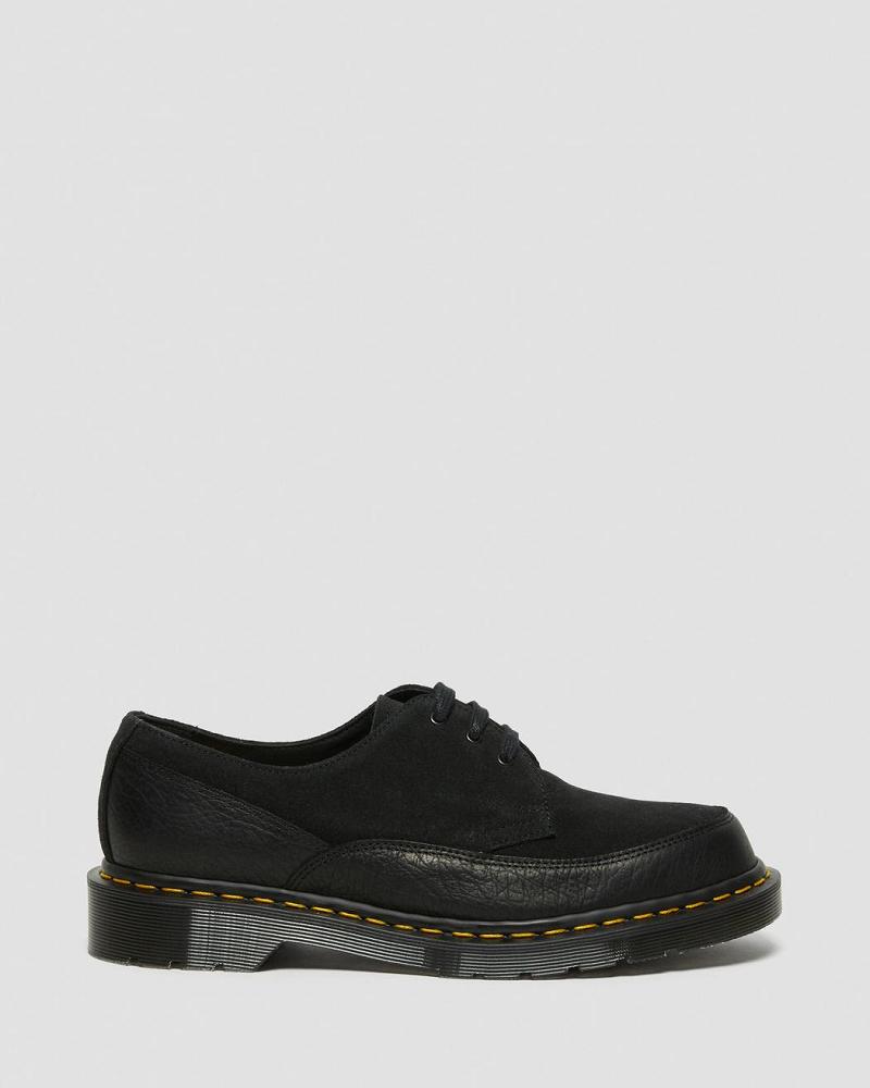 Black Women's Dr Martens 1461 Guard Made in England Leather Lace Up Shoes | CA 331ZUT